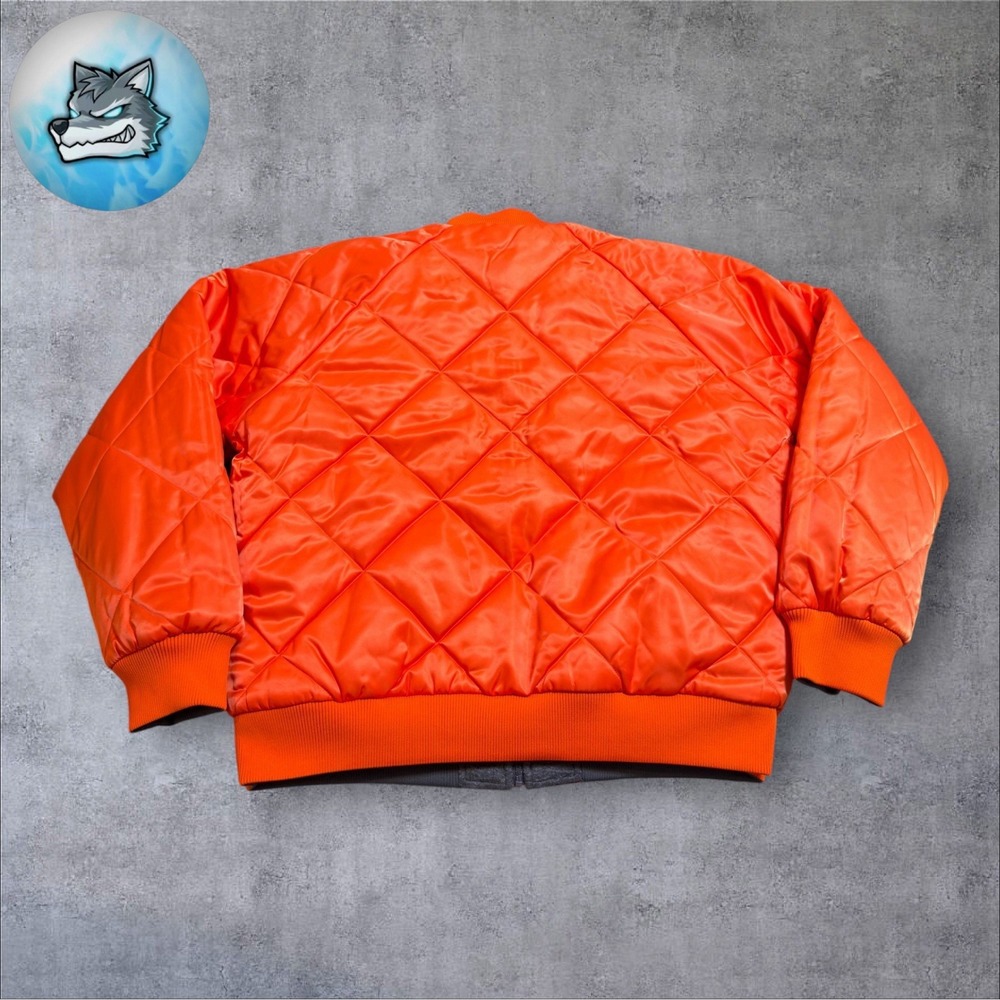 adidas Originals Reversible Superstar Bomber Jacket Grey Orange Men's XL KR7618 - Picture 4 of 9